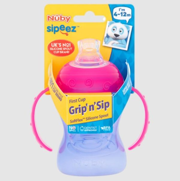NUBY FIRST CUP GRIP N SIP 240ML 10069 (4-12 MONTHS)